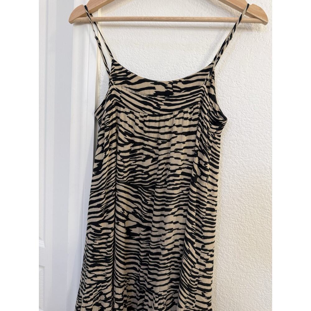 Rails Maty Dress Women XS Sand Stone Zebra Print Tiered Maxi Spaghetti Strap - Picture 9 of 15